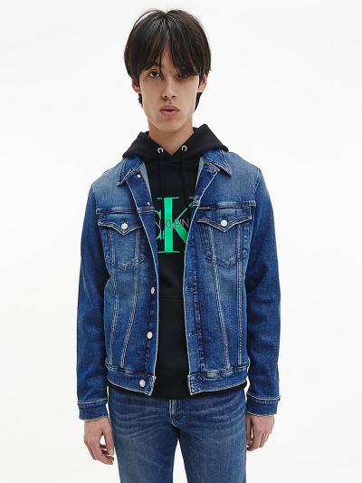 Calvin Klein Ruhák HU073622 | Calvin Klein Denim Férfi Dzseki Sötét Kék